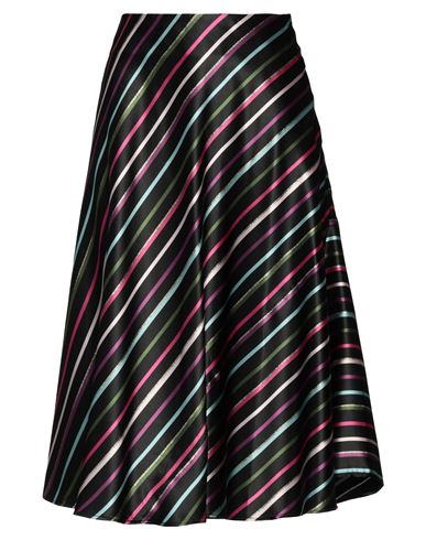 Kate Spade New York Woman Midi Skirt Black Size 4 Polyester, Metallic Fiber