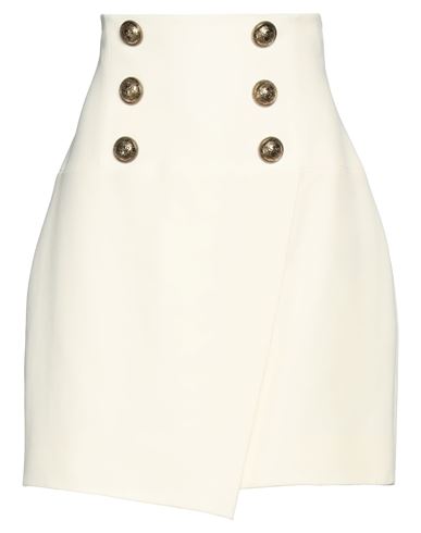 Balmain Woman Mini Skirt Ivory Size 8 Viscose In White