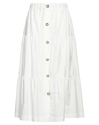 Clips More Woman Midi Skirt White Size 8 Cotton