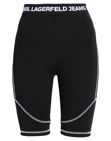 Karl Lagerfeld Jeans Woman Leggings Black Size Xl Viscose, Polyamide, Elastane