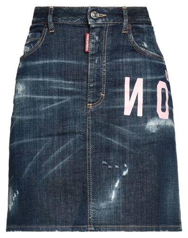 Dsquared2 Woman Denim Skirt Blue Size 6 Cotton, Elastane In Blue