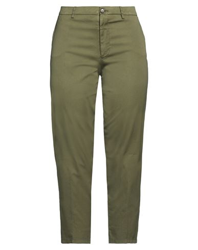 Berwich Woman Pants Military Green Size 8 Cotton, Silk, Elastane