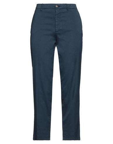 Berwich Woman Pants Navy Blue Size 4 Cotton, Silk, Elastane