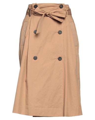 Peserico Woman Midi Skirt Camel Size 6 Cotton, Elastane In Beige