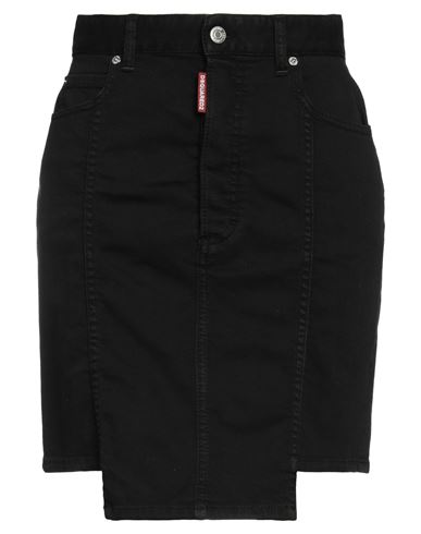 Dsquared2 Woman Denim Skirt Black Size 8 Cotton, Elastomultiester, Elastane