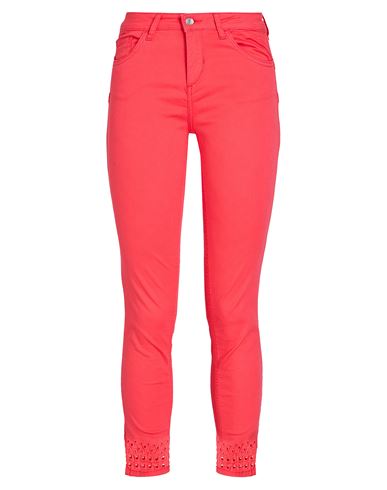 Liu •jo Woman Jeans Coral Size 25w-28l Cotton, Elastane In Red