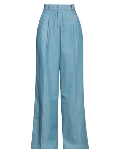 Imperial Woman Pants Pastel Blue Size L Cotton