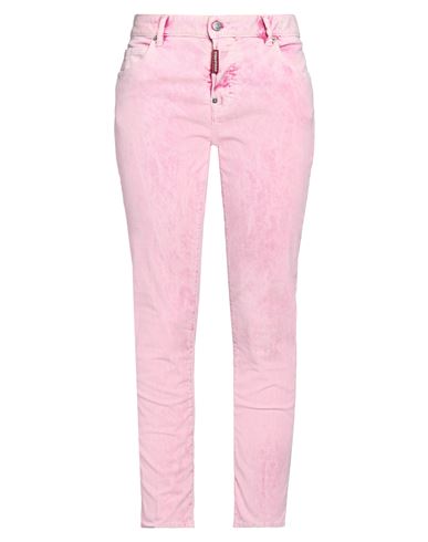 Dsquared2 Woman Pants Pink Size 6 Cotton, Elastane
