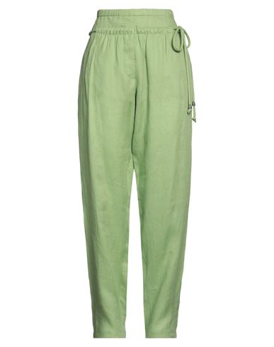 Emporio Armani Woman Pants Light Green Size 12 Linen