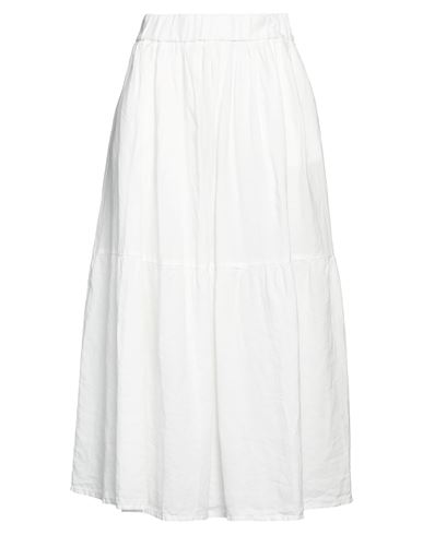 Peserico Easy Woman Midi Skirt White Size 8 Linen