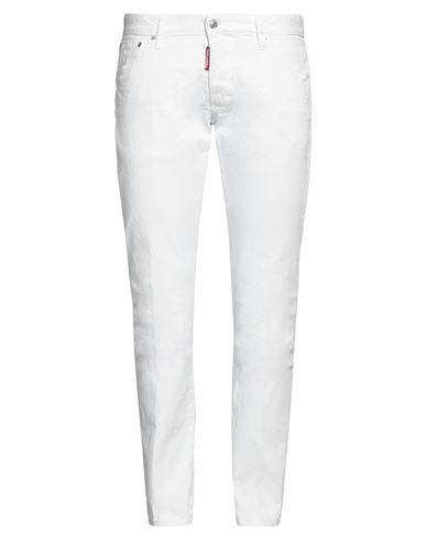 Shop Dsquared2 Man Jeans White Size 38 Cotton, Elastane