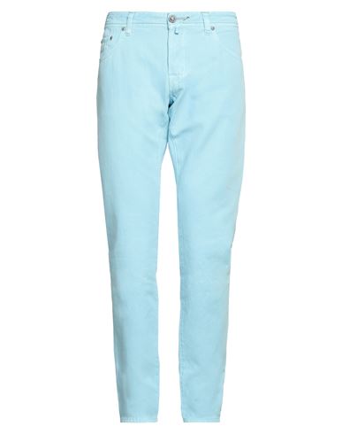 Shop Jacob Cohёn Man Jeans Sky Blue Size 31 Cotton, Linen