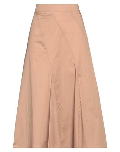 Peserico Easy Woman Midi Skirt Light Brown Size 6 Cotton, Elastane In Beige