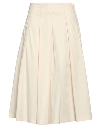 Peserico Easy Woman Midi Skirt Cream Size 6 Cotton, Elastane In White
