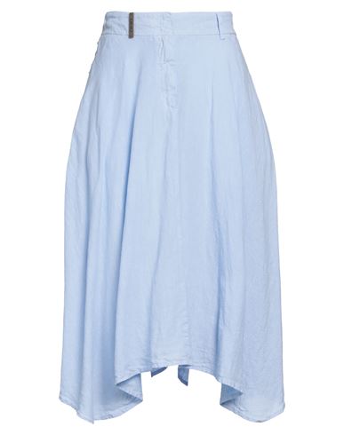 Peserico Woman Midi Skirt Pastel Blue Size 10 Linen In Blue
