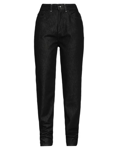 Emporio Armani Woman Jeans Black Size 26 Cotton, Lyocell