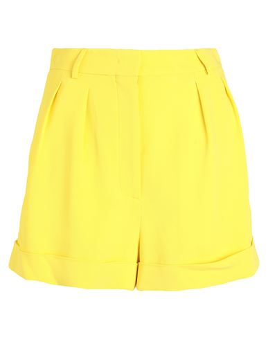 Shop Moschino Woman Shorts & Bermuda Shorts Yellow Size 10 Viscose, Elastane