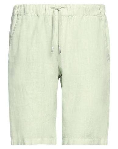Trussardi Man Shorts & Bermuda Shorts Light Green Size 36 Linen