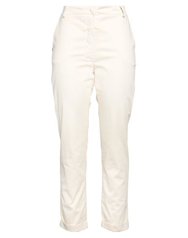 Manila Grace Woman Pants Cream Size 8 Cotton, Elastane In White