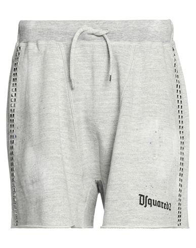 Dsquared2 Man Shorts & Bermuda Shorts Light Grey Size L Cotton, Viscose, Elastane