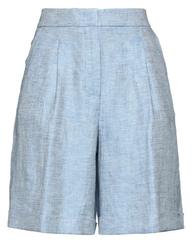 Peserico Woman Shorts & Bermuda Shorts Blue Size 6 Linen