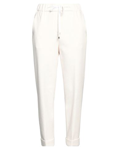 Peserico Woman Pants Light Grey Size 14 Cotton, Polyamide In White