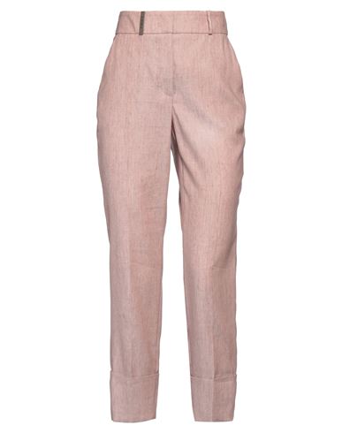 Peserico Woman Pants Blush Size 2 Linen, Virgin Wool In Pink