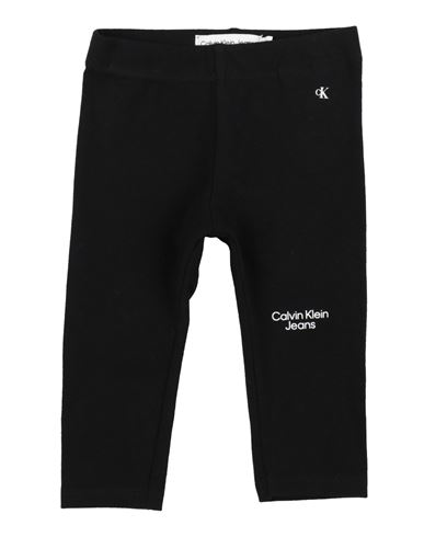 Shop Calvin Klein Jeans Est.1978 Calvin Klein Jeans Newborn Girl Leggings Black Size 3 Cotton, Elastane