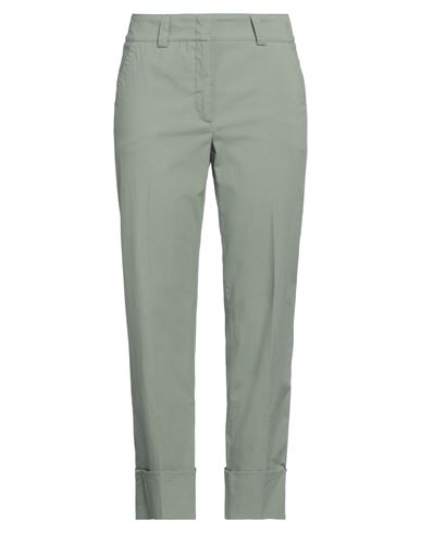 Peserico Woman Pants Military Green Size 12 Cotton, Elastane In Green