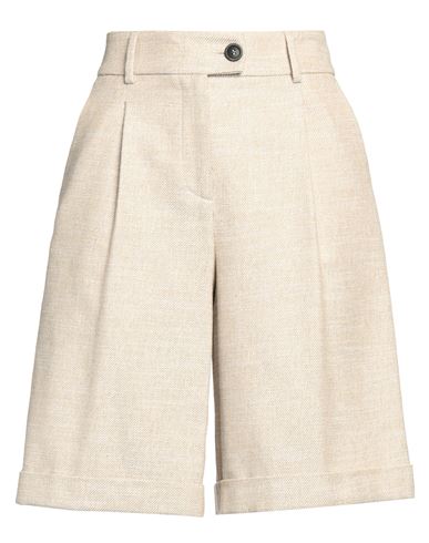 Peserico Easy Woman Shorts & Bermuda Shorts Beige Size 6 Cotton, Viscose, Polyamide, Polyester