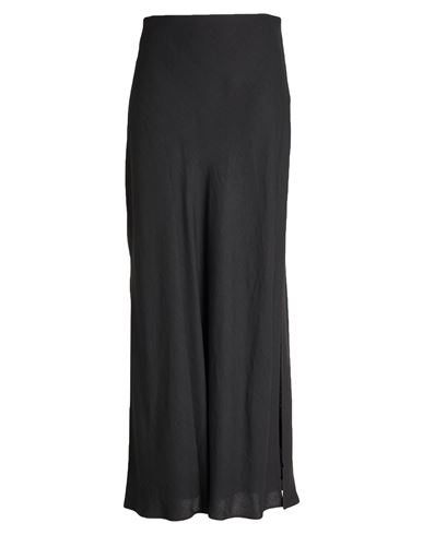 Brunello Cucinelli Woman Maxi Skirt Black Size 10 Viscose, Linen, Polyester, Elastane