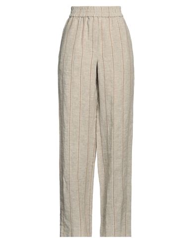 Brunello Cucinelli Woman Pants Light Grey Size 8 Linen