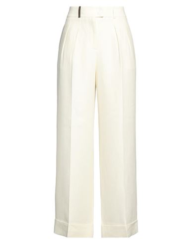 Peserico Woman Pants Ivory Size 10 Linen In White