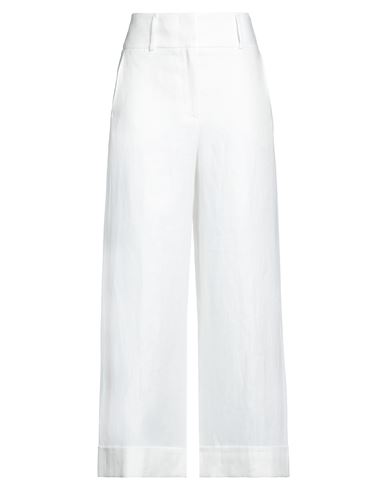 Peserico Easy Woman Pants White Size 6 Linen