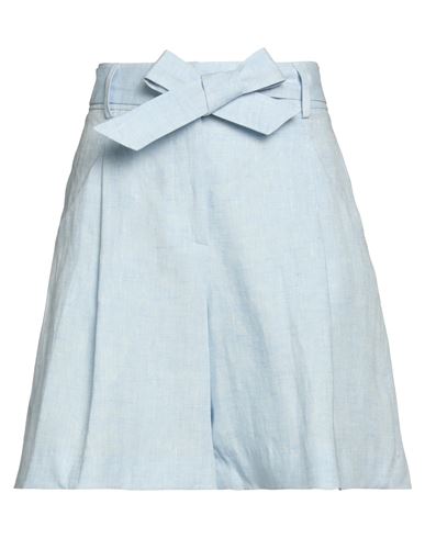Peserico Easy Woman Shorts & Bermuda Shorts Light Blue Size 6 Linen