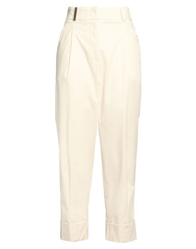 Peserico Woman Pants Cream Size 6 Cotton, Elastane In White