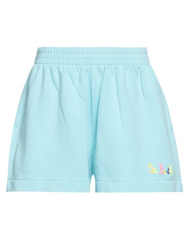 Mc2 Saint Barth Woman Shorts & Bermuda Shorts Turquoise Size S Cotton In Blue