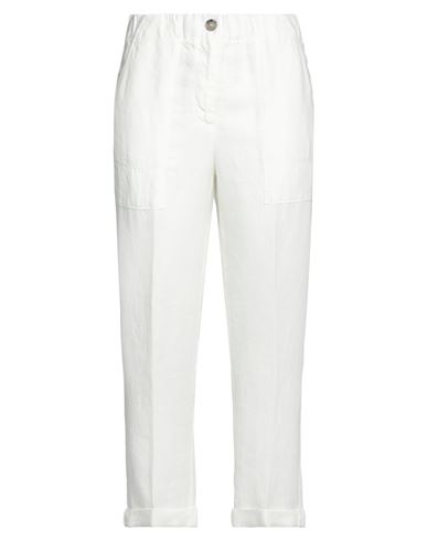 Peserico Easy Woman Pants White Size 6 Linen