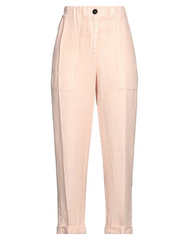 Peserico Easy Woman Pants Light Pink Size 10 Linen