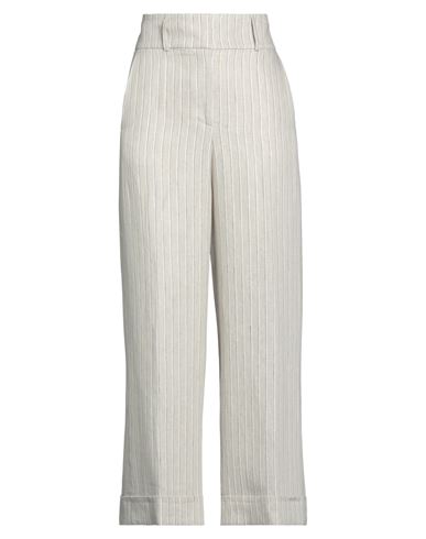 Peserico Easy Woman Pants Beige Size 6 Linen In White