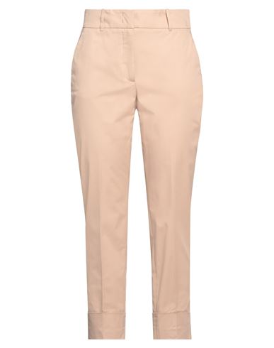Peserico Easy Woman Pants Sand Size 12 Cotton, Elastane In Beige