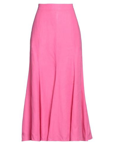 Shop Gabriela Hearst Woman Maxi Skirt Fuchsia Size 8 Linen In Pink