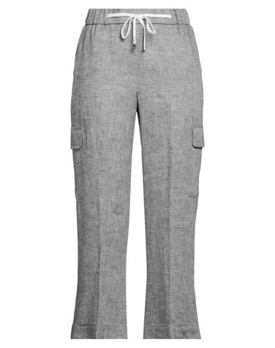 Peserico Woman Pants Grey Size 10 Linen, Cotton
