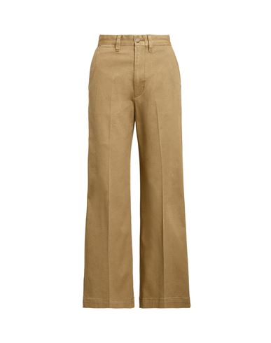 Polo Ralph Lauren Chino Wide-leg Pant Woman Pants Camel Size 6 Cotton, Elastomultiester, Elastane In Beige