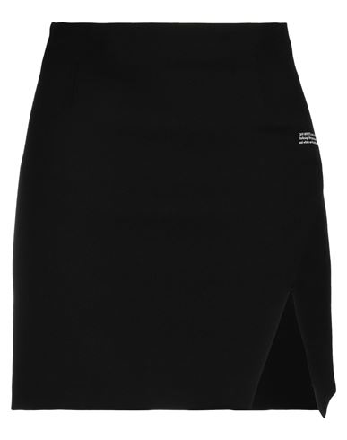 Off-white Woman Mini Skirt Black Size 8 Polyester, Virgin Wool, Elastane