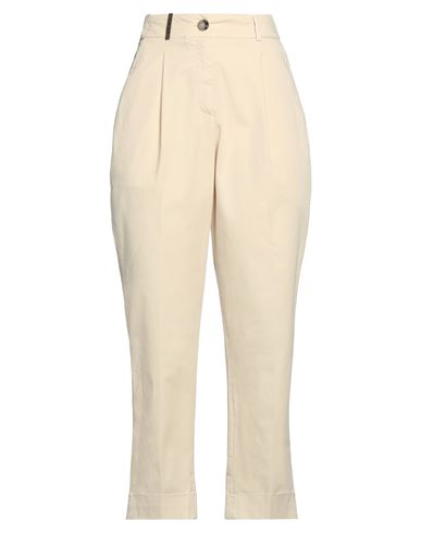 Peserico Woman Pants Beige Size 8 Cotton, Elastane