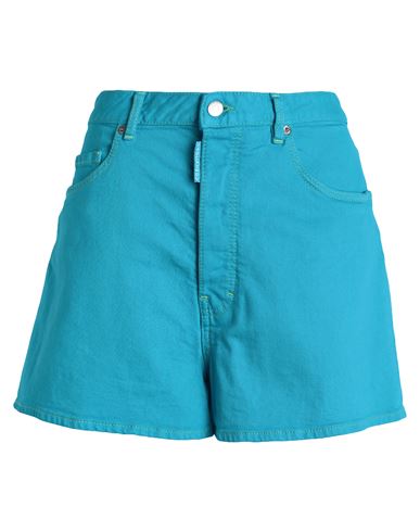 Shop Dsquared2 Woman Denim Shorts Azure Size 2 Cotton, Elastane In Blue