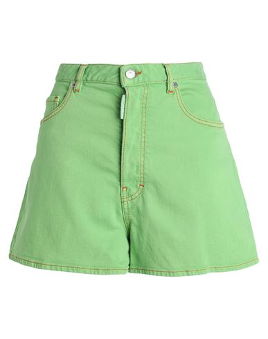 Shop Dsquared2 Woman Denim Shorts Green Size 4 Cotton, Elastane