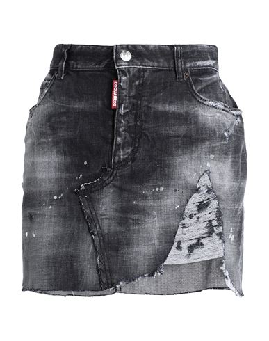Shop Dsquared2 Woman Denim Skirt Lead Size 6 Cotton, Elastane In Grey