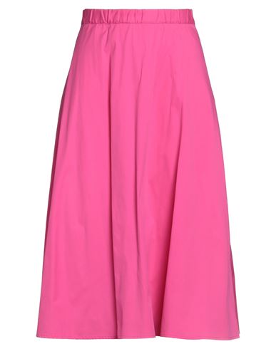 Xacus Woman Midi Skirt Fuchsia Size 2 Cotton, Polyamide, Elastane In Pink